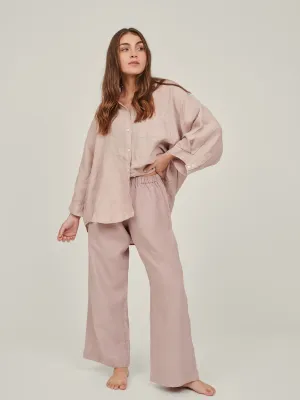 100% Linen pants in Rosa