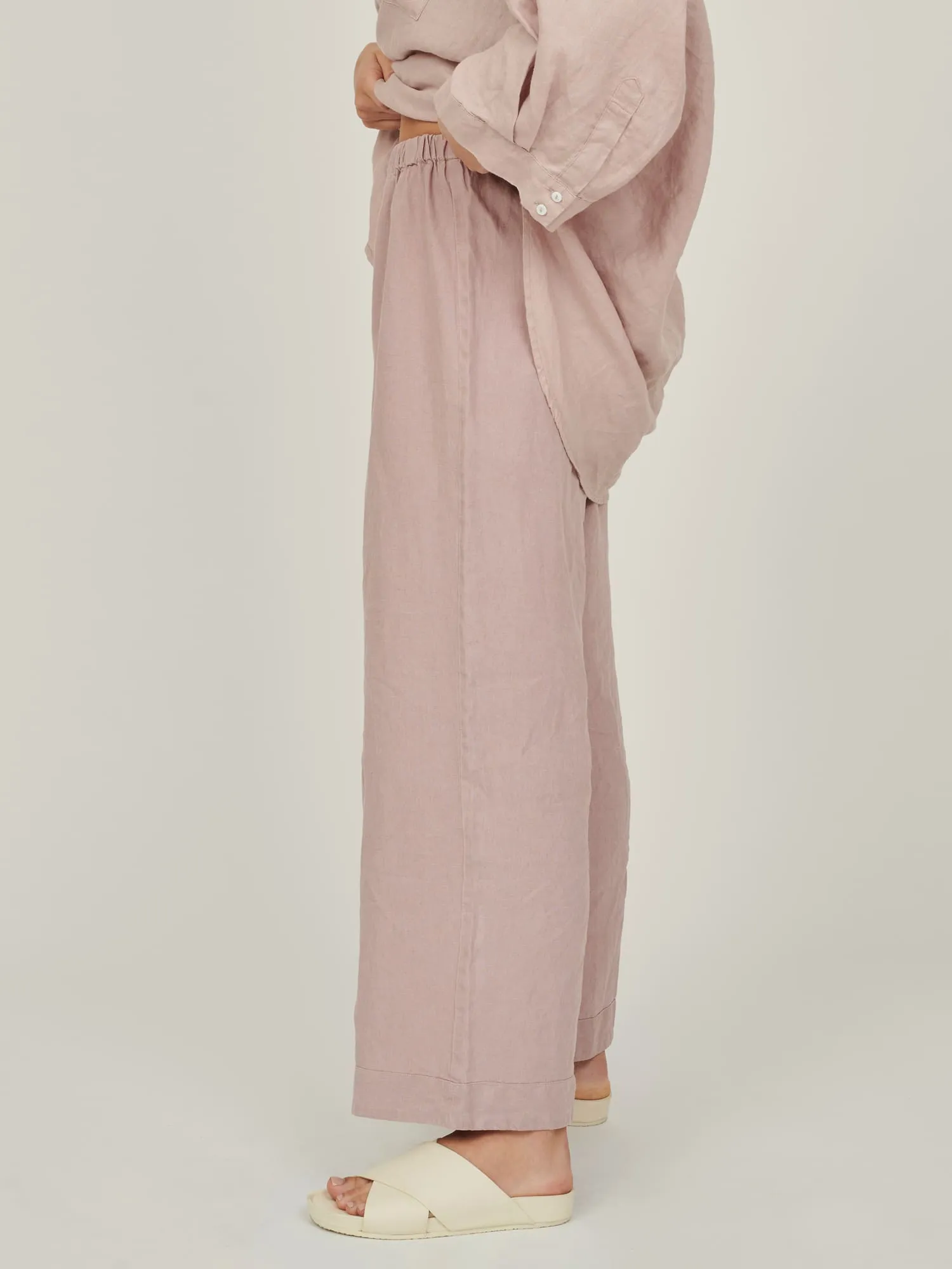 100% Linen pants in Rosa