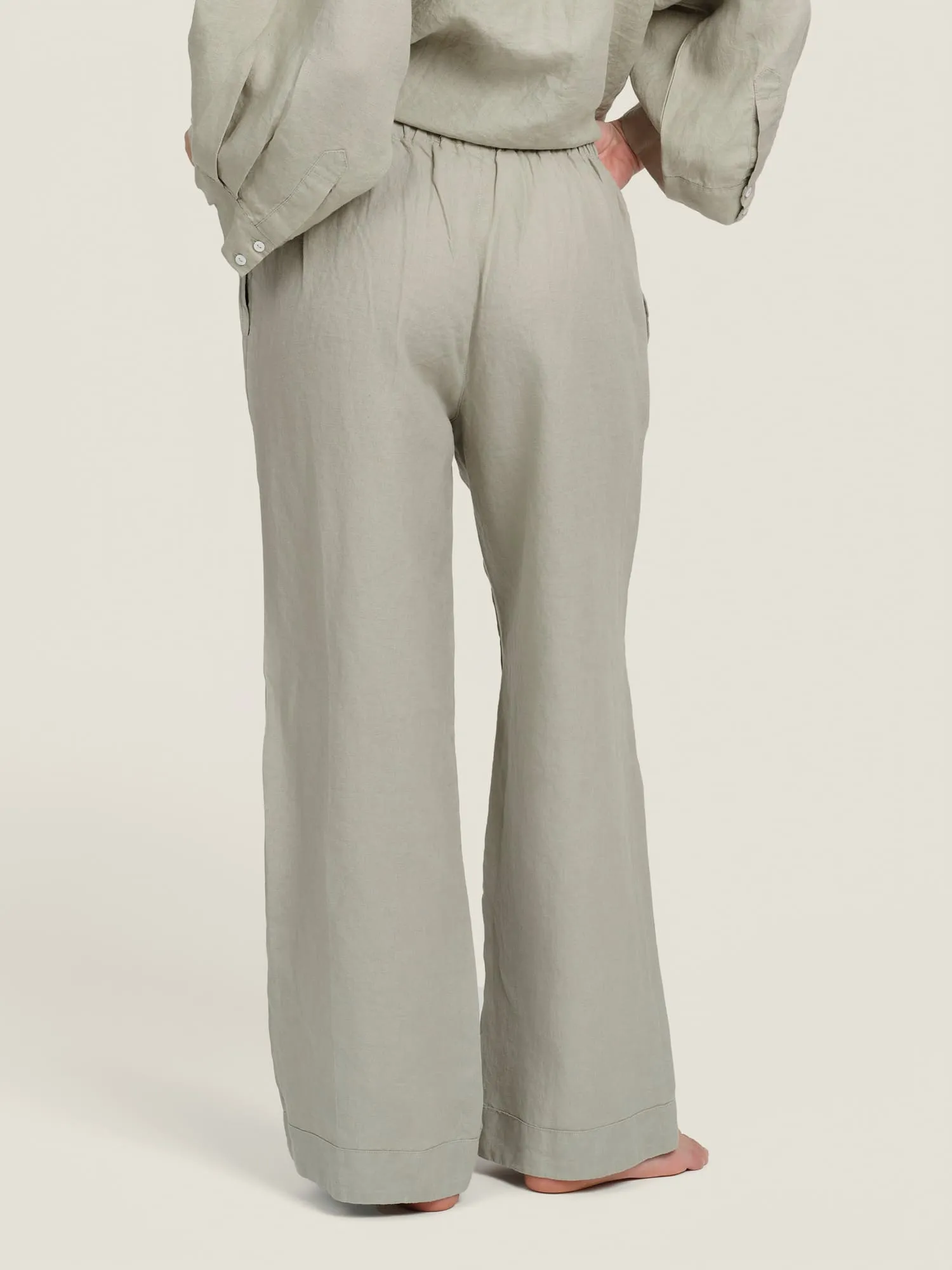 100% Linen pants in Sage