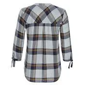 3/4 Sleeve Twill Check Top