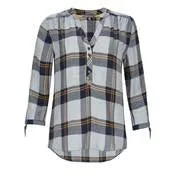 3/4 Sleeve Twill Check Top