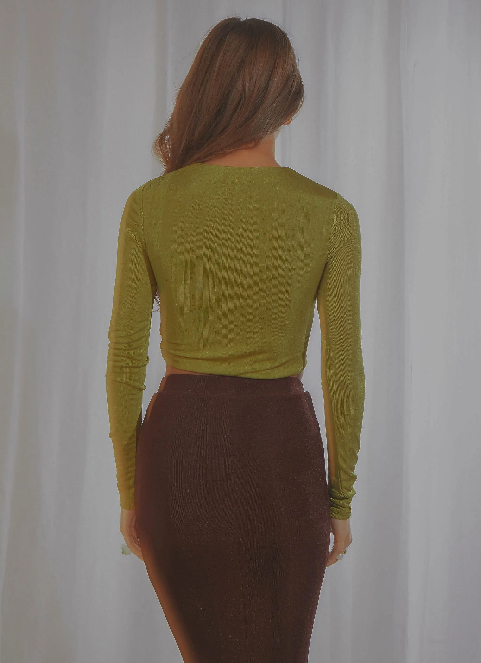 Burleigh Long Sleeve Crop - Moss Green