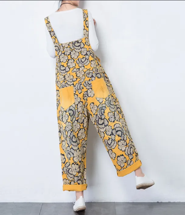 Casual Spring Summer Cotton Overall Loose  Women Jumpsuits QYCQ05163