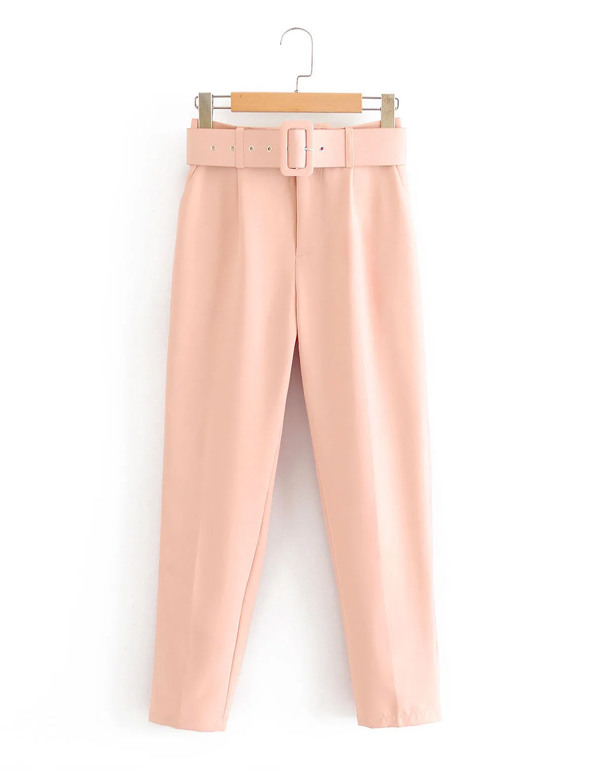 Classic Straight Pants - Peach Pink