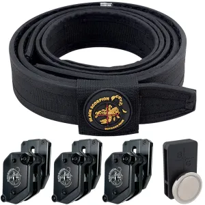 Competition Rig - 1 Heavy Duty Belt w/ 3 Ambidextrous Single/Double Stack Magazine Pouches and 1 Magnetic Magazine Pouch