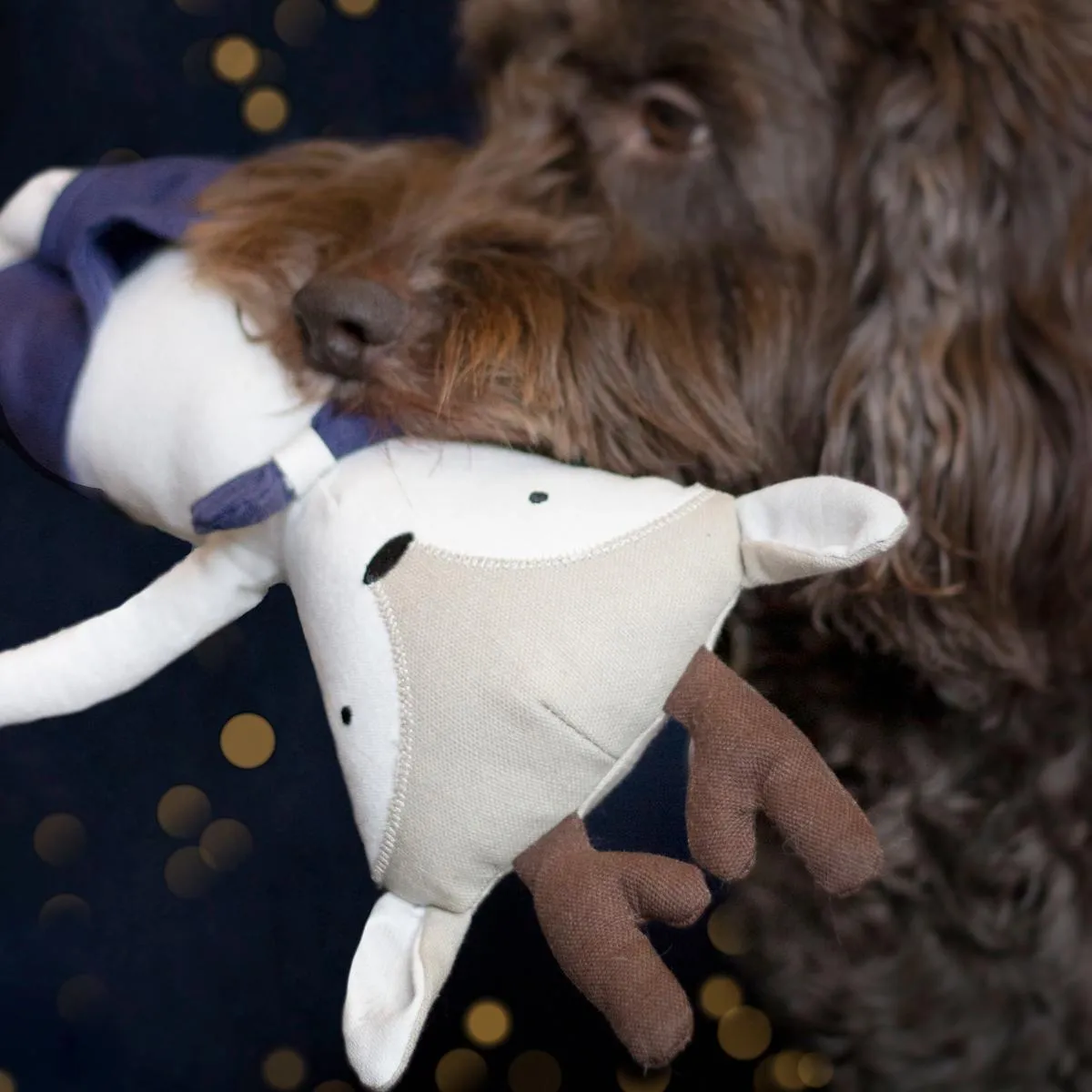 Cupid & Comet | Christmas Dog Toy | Giant Canvas Reindeer Plush