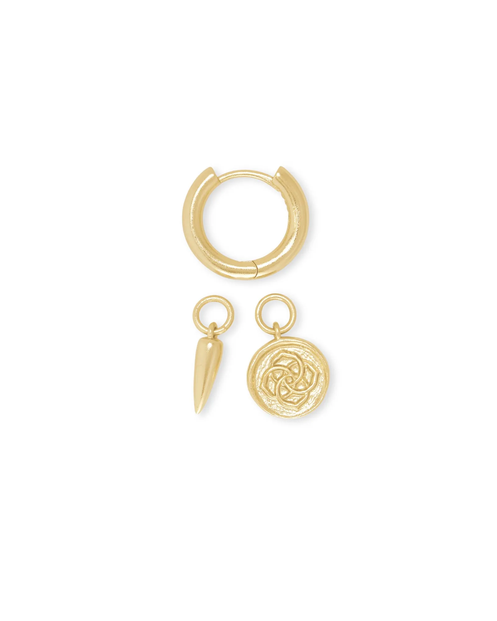 Dira Coin Huggie Earrings