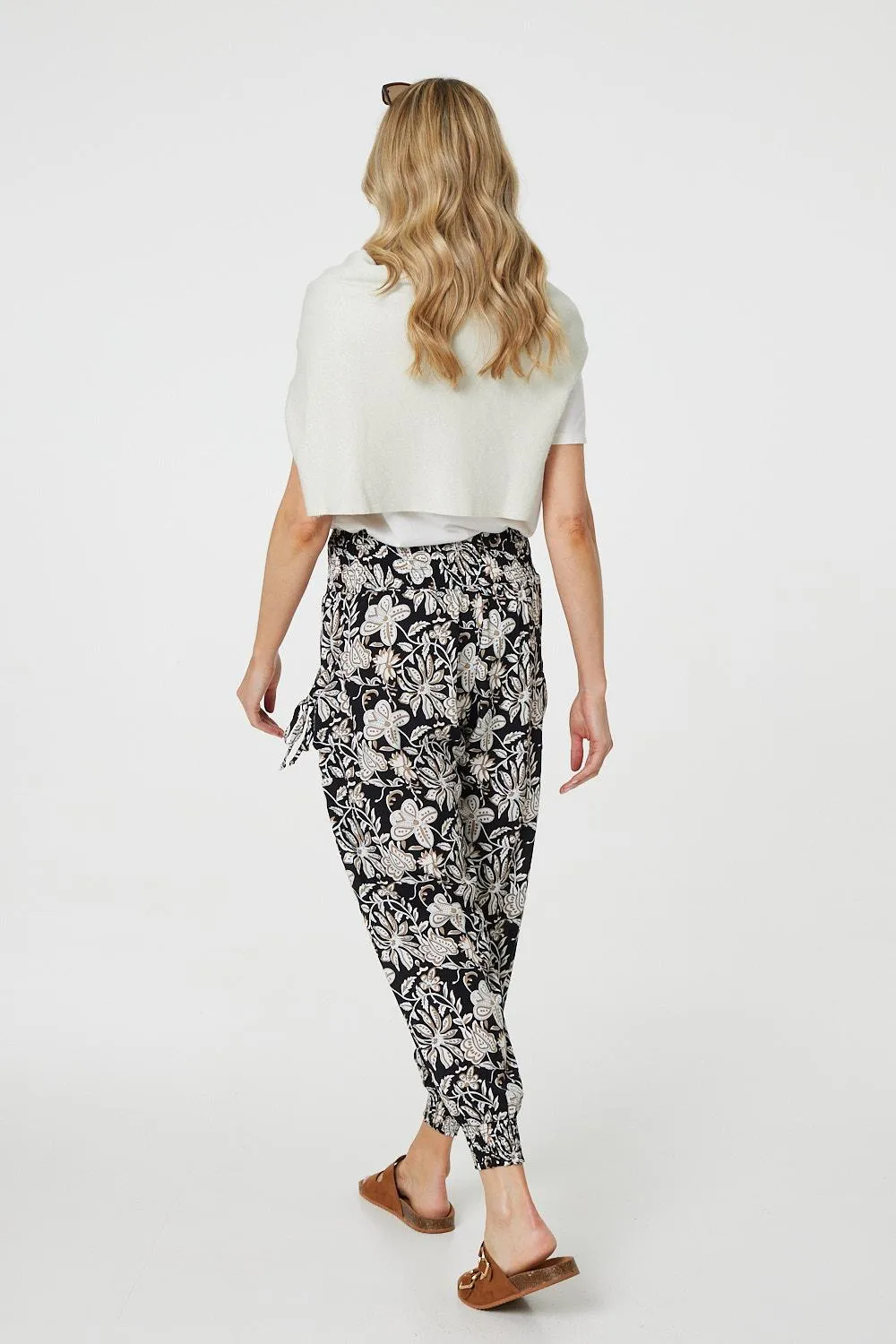 Floral Print Relaxed Harem Pants