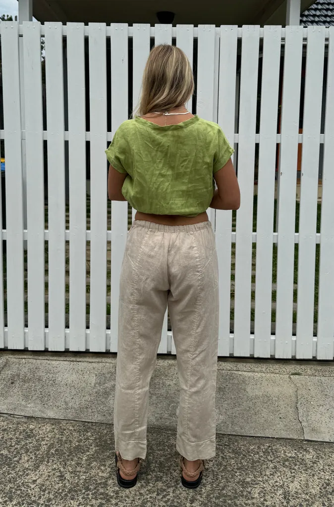 Frockk Darcy Linen Pant in Almond