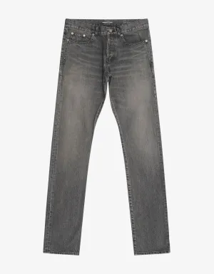 Grey Stonewash Slim Jeans -