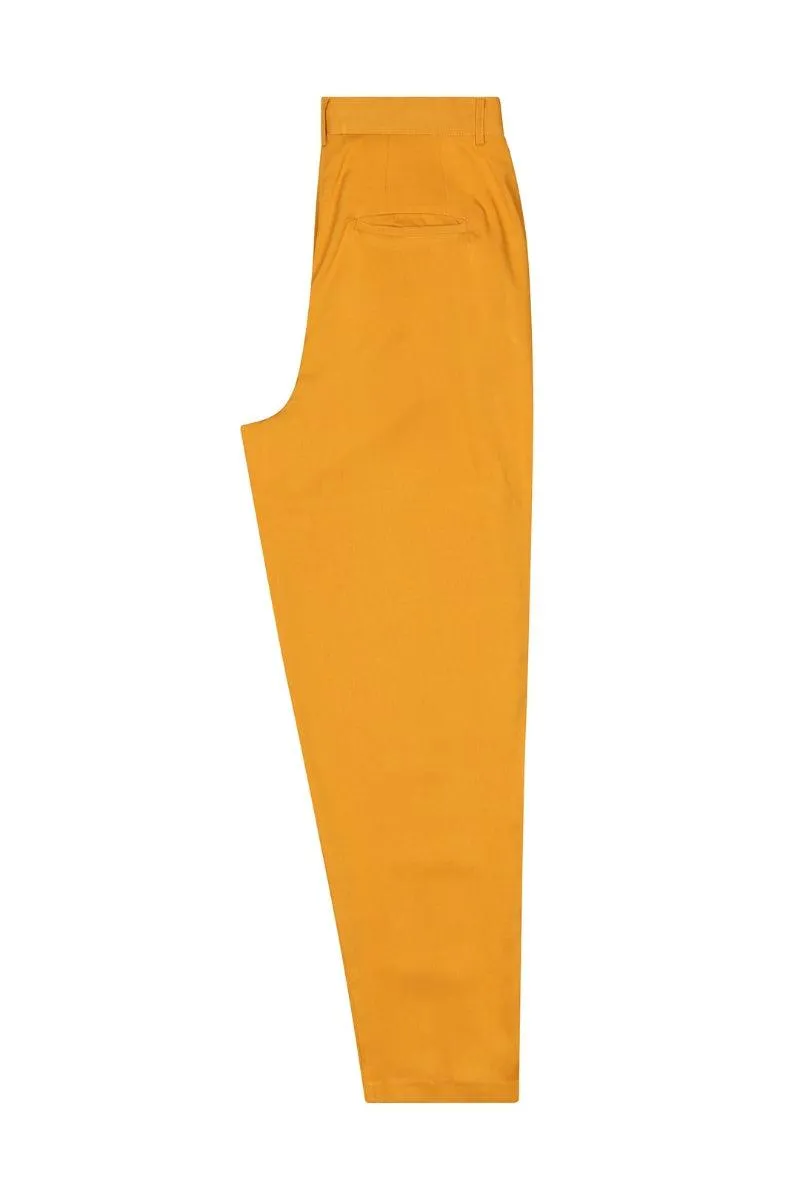 Lina Ecovero Mustard Pleated Suit Pants