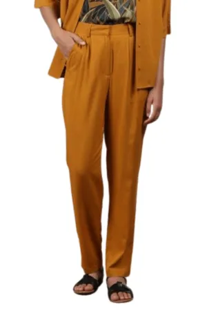 Lina Ecovero Mustard Pleated Suit Pants