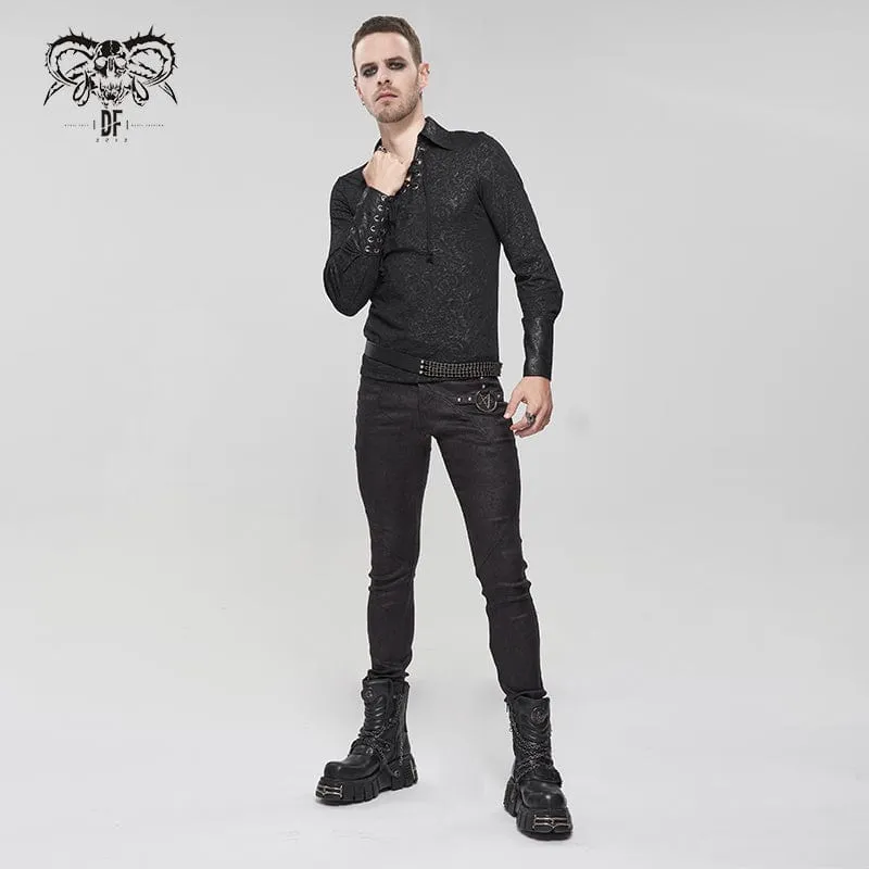 Men's Gothic Slim Fitted Metal Star Pants