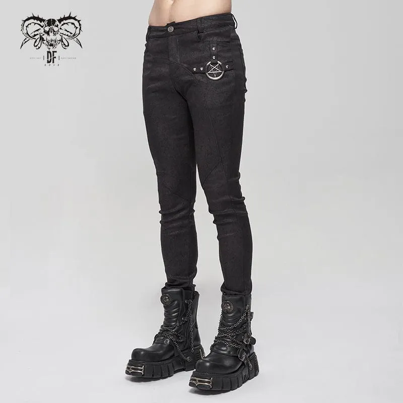 Men's Gothic Slim Fitted Metal Star Pants