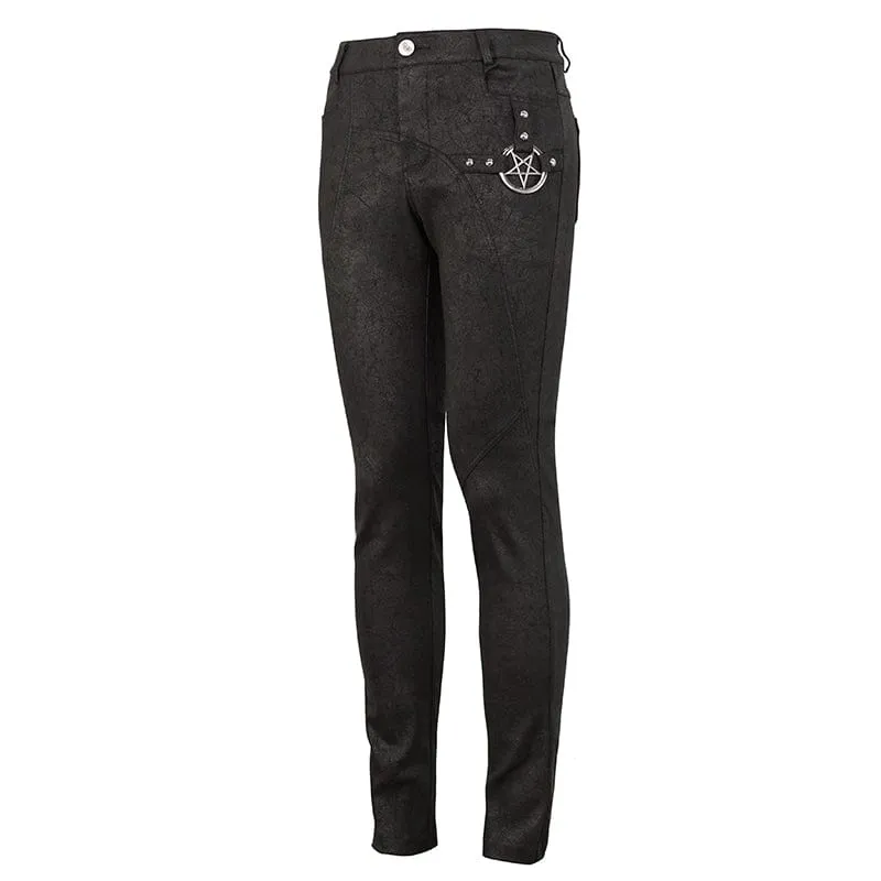 Men's Gothic Slim Fitted Metal Star Pants