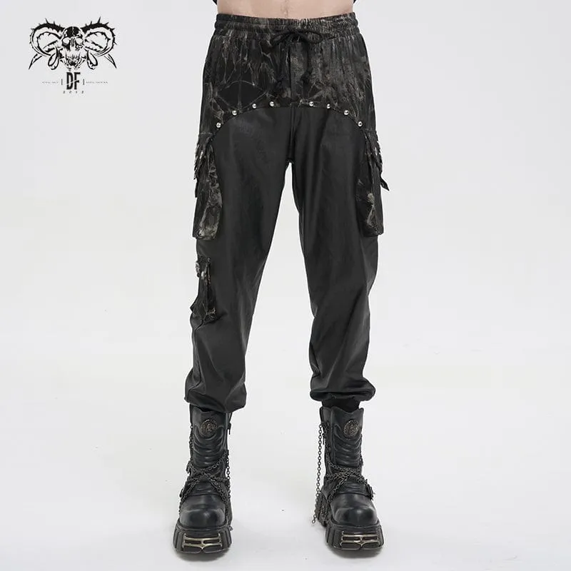 Men's Gothic Tie-dyed Splice Jogger Pants