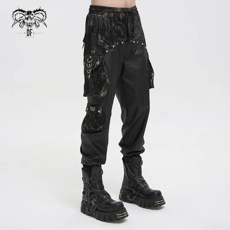 Men's Gothic Tie-dyed Splice Jogger Pants