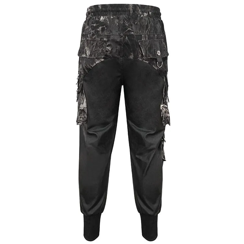 Men's Gothic Tie-dyed Splice Jogger Pants