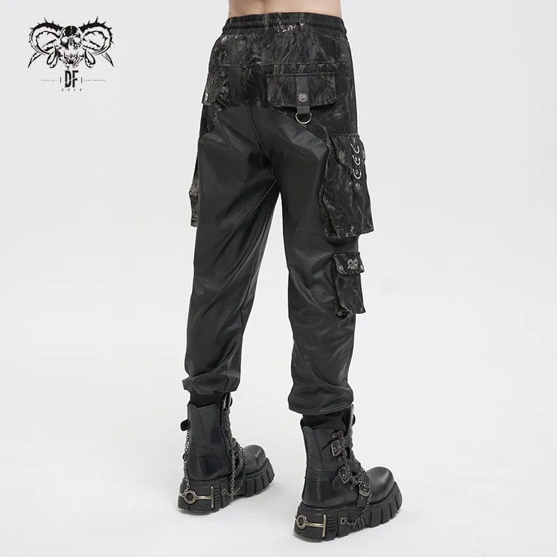 Men's Gothic Tie-dyed Splice Jogger Pants