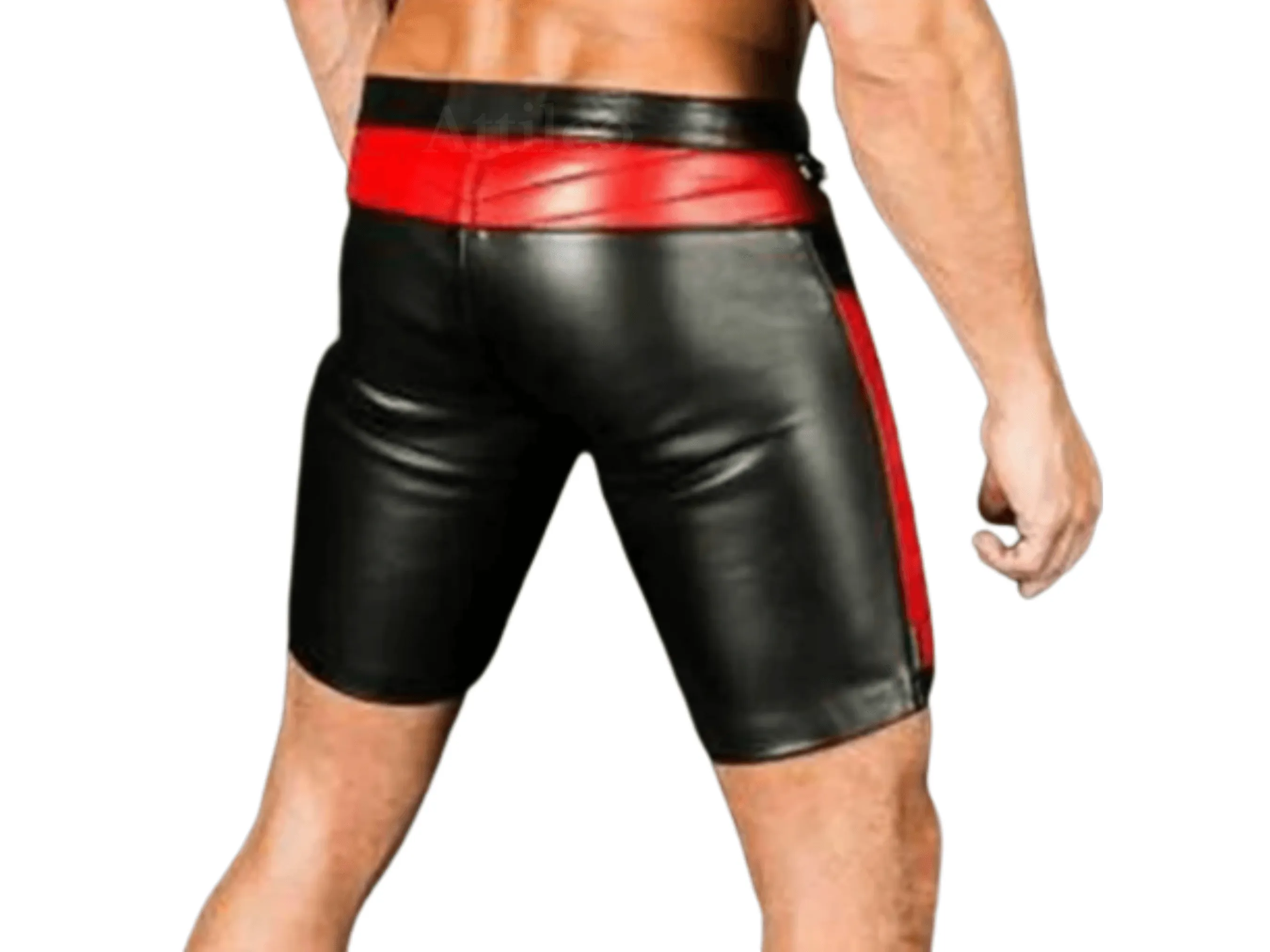 Mens Real Leather Football Shorts