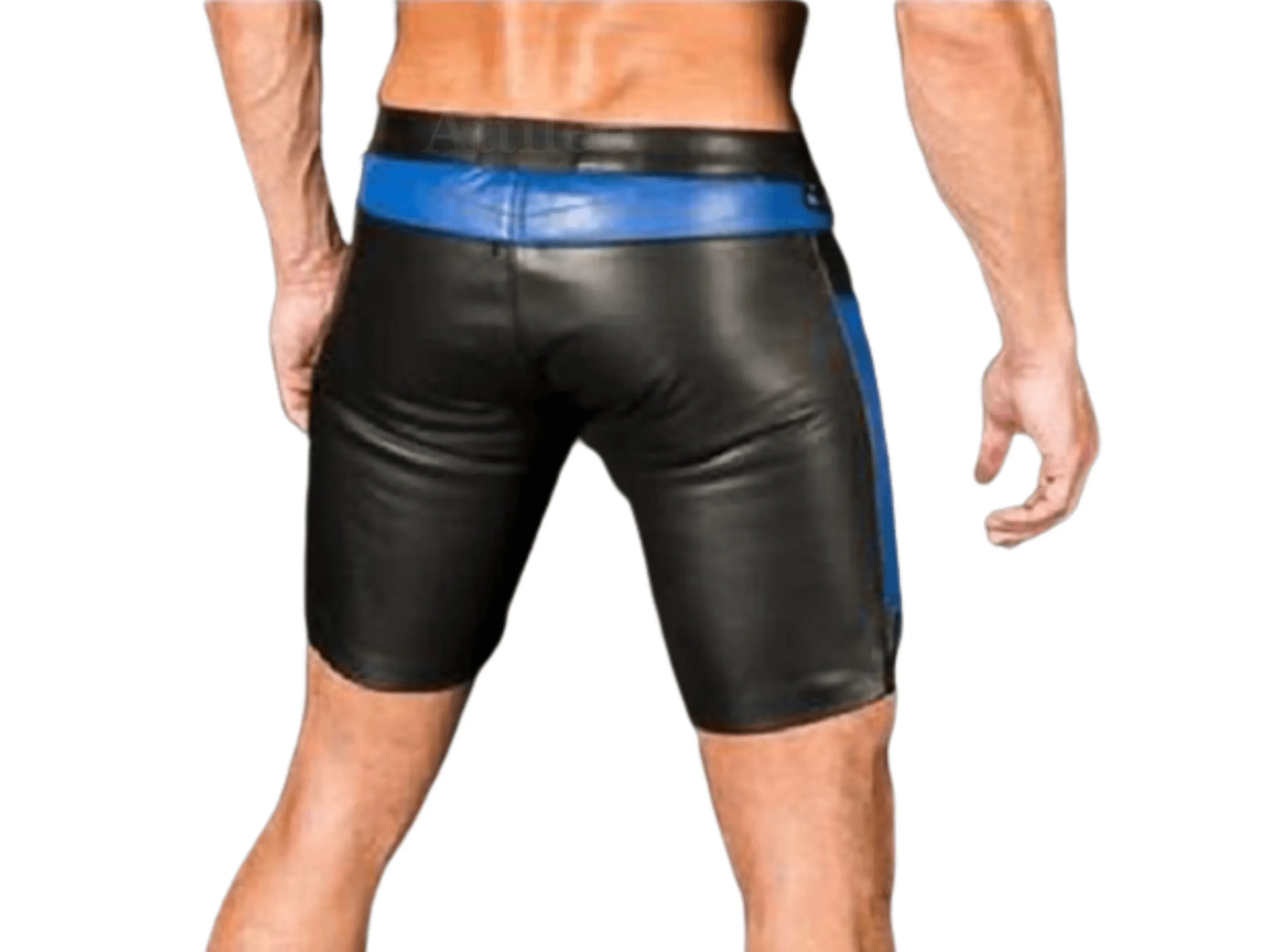 Mens Real Leather Football Shorts