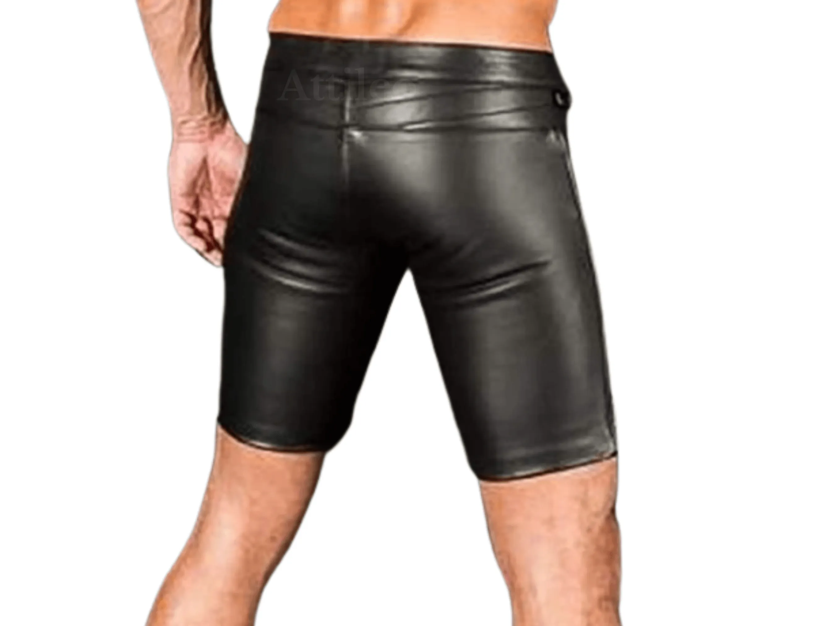 Mens Real Leather Football Shorts