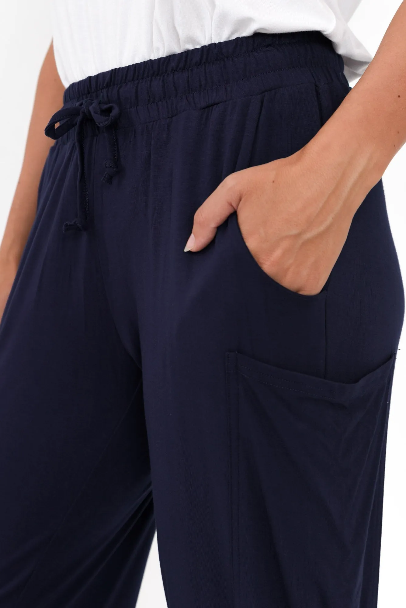 Navy Bamboo Pocket Pants