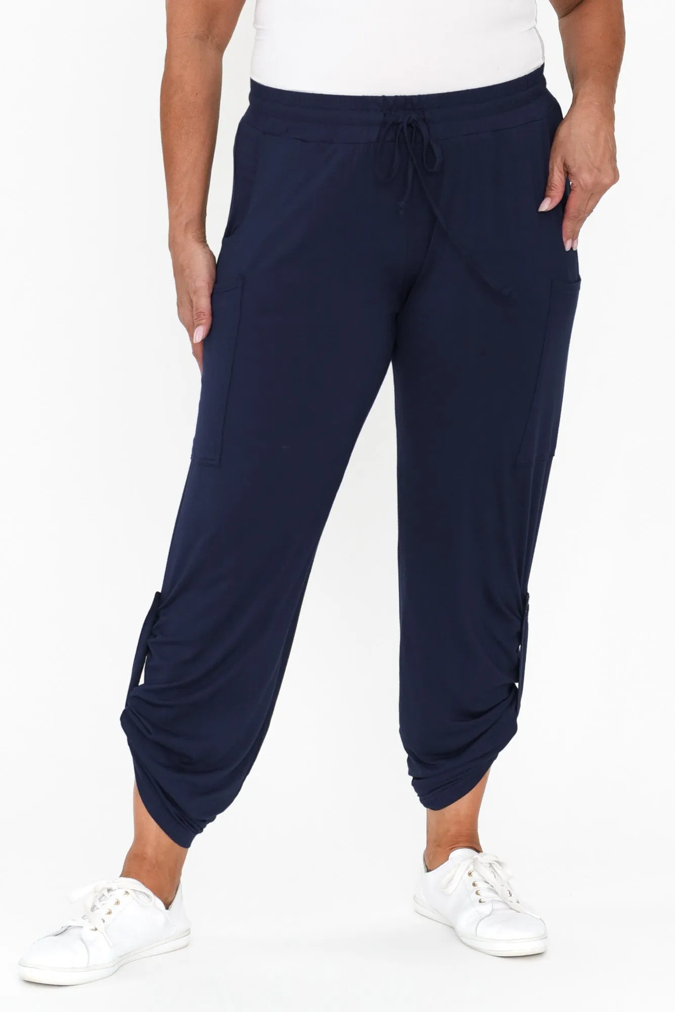 Navy Bamboo Pocket Pants