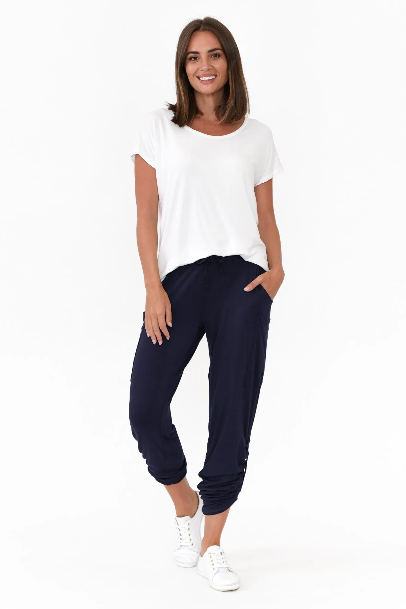 Navy Bamboo Pocket Pants