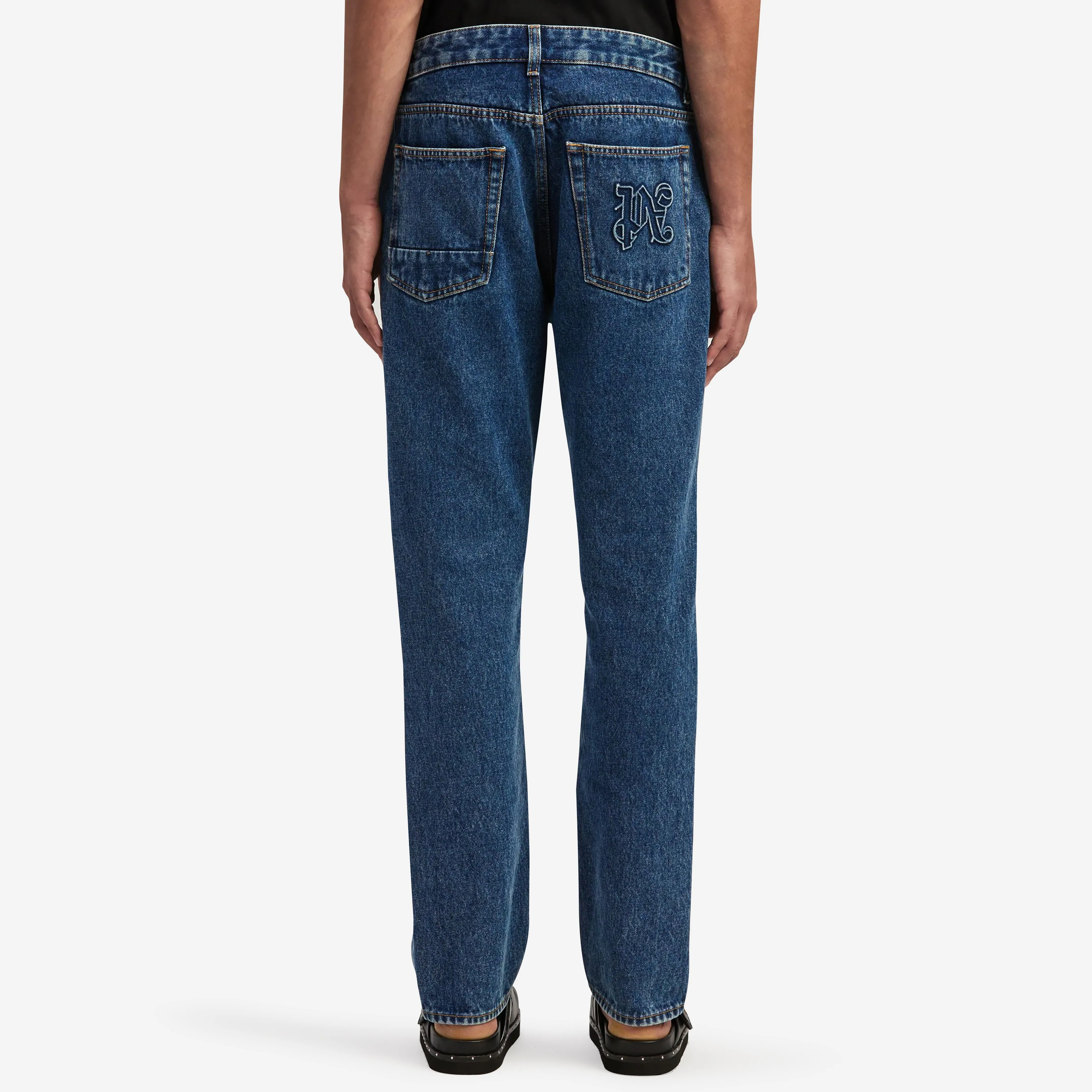 Palm Angels Monogram Straight Leg Jeans