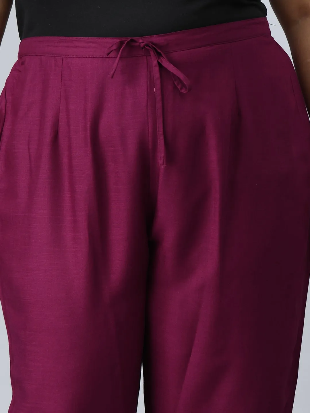 Plus Size Orchid Wine Kurta Pant Set