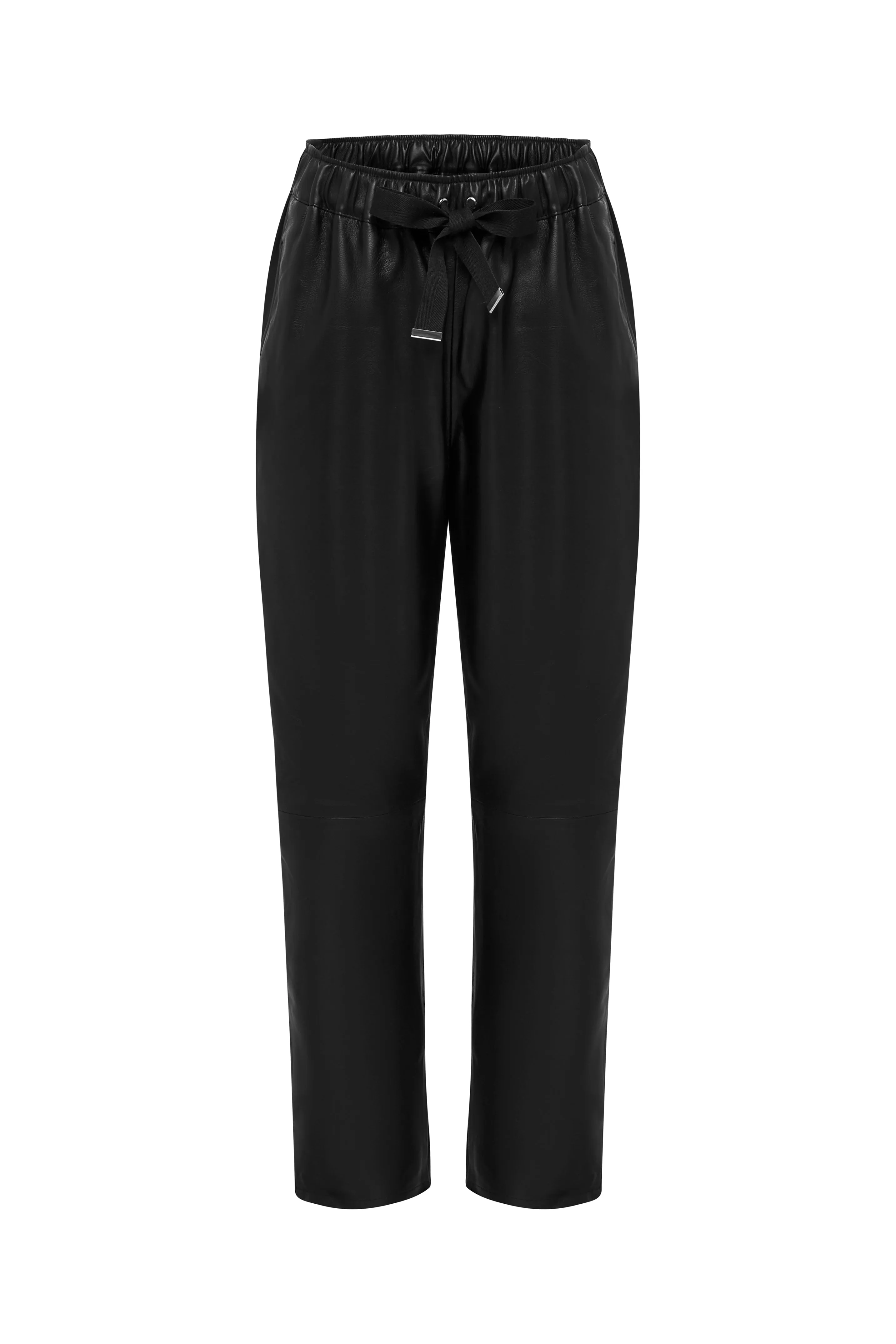 Relaxed Leather Pants in Black