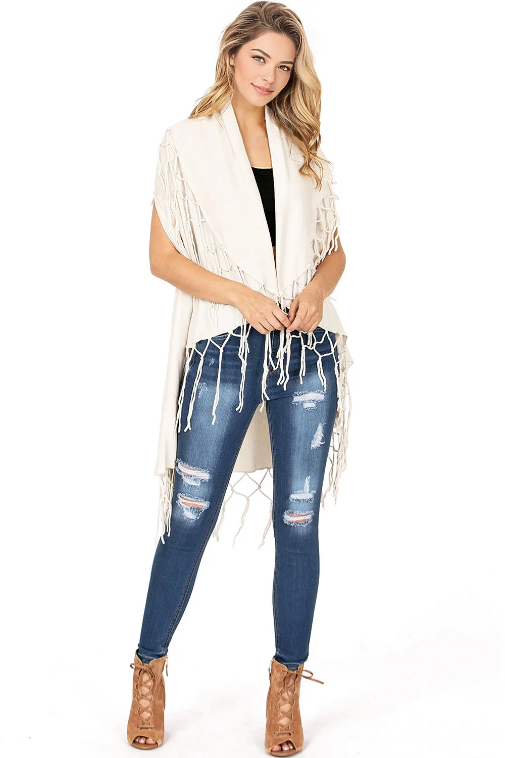 Total Catch Fringe Cardigan