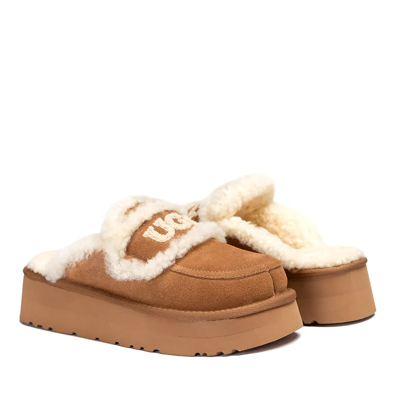 UGG Chloe Fluffy Platform Scuff