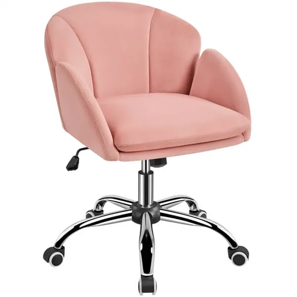 Yaheetech Cute Velvet Desk Chair for Home Office